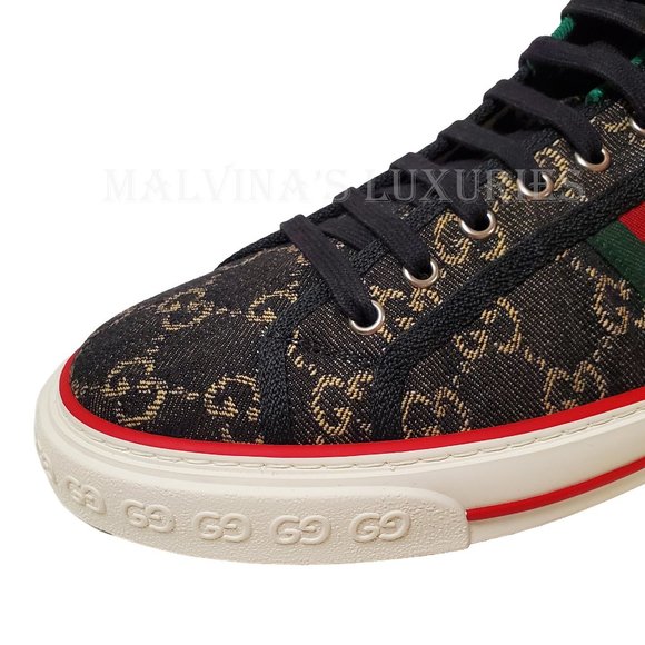 GUCCI MENS SNEAKERS TENNIS 1977 GG SUPREME CANVAS SHOES sz 10 10.5 US - Picture 9 of 16